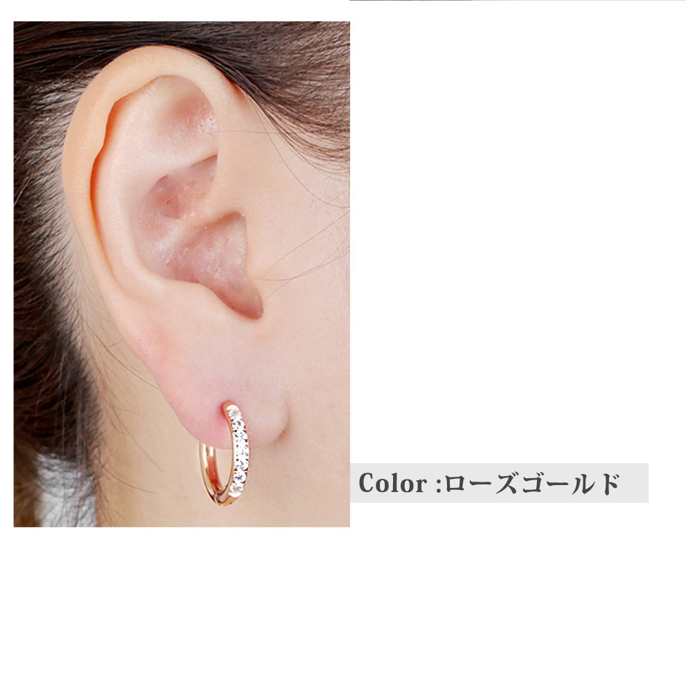 GARNI ローズモチーフ　ゴールドフープピアス 約2cm GARNI ローズモチーフ ゴールドフープピアス 約2cm GARNI ローズ
