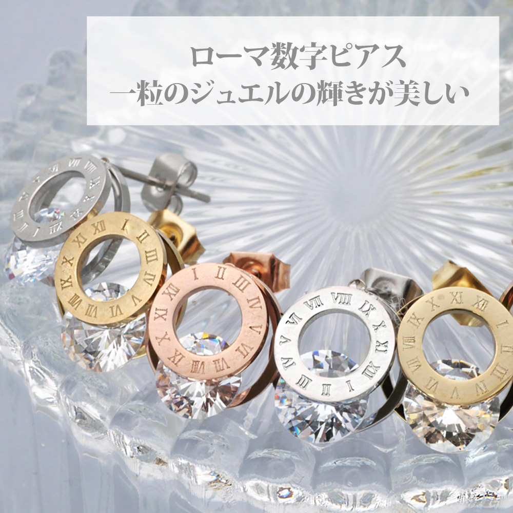 金属アレルギー対応 ステンレスピアス スタッドピアス ローマ